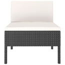 vidaXL 3 db fekete polyrattan kerti szék párnákkal