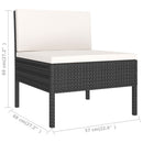 vidaXL 3 db fekete polyrattan kerti szék párnákkal