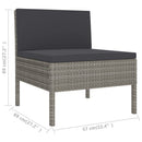 vidaXL 3 db szürke polyrattan kerti szék párnával