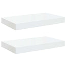 vidaXL 2 db magasfényű fehér MDF lebegő fali polc 40 x 23,5 x 3,8 cm