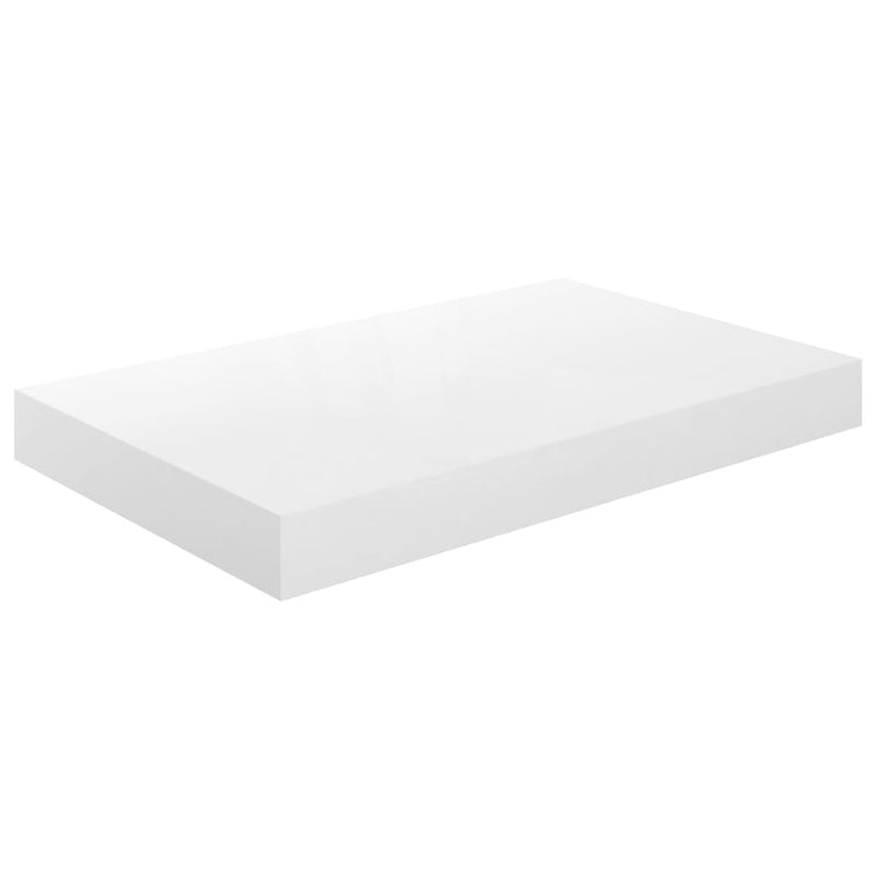 vidaXL 4 db magasfényű fehér MDF lebegő fali polc 40 x 23 x 3,8 cm