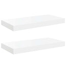 vidaXL 2 db magasfényű fehér MDF lebegő fali polc 50 x 23,5 x 3,8 cm