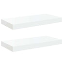 vidaXL 2 db magasfényű fehér MDF lebegő fali polc 50 x 23,5 x 3,8 cm