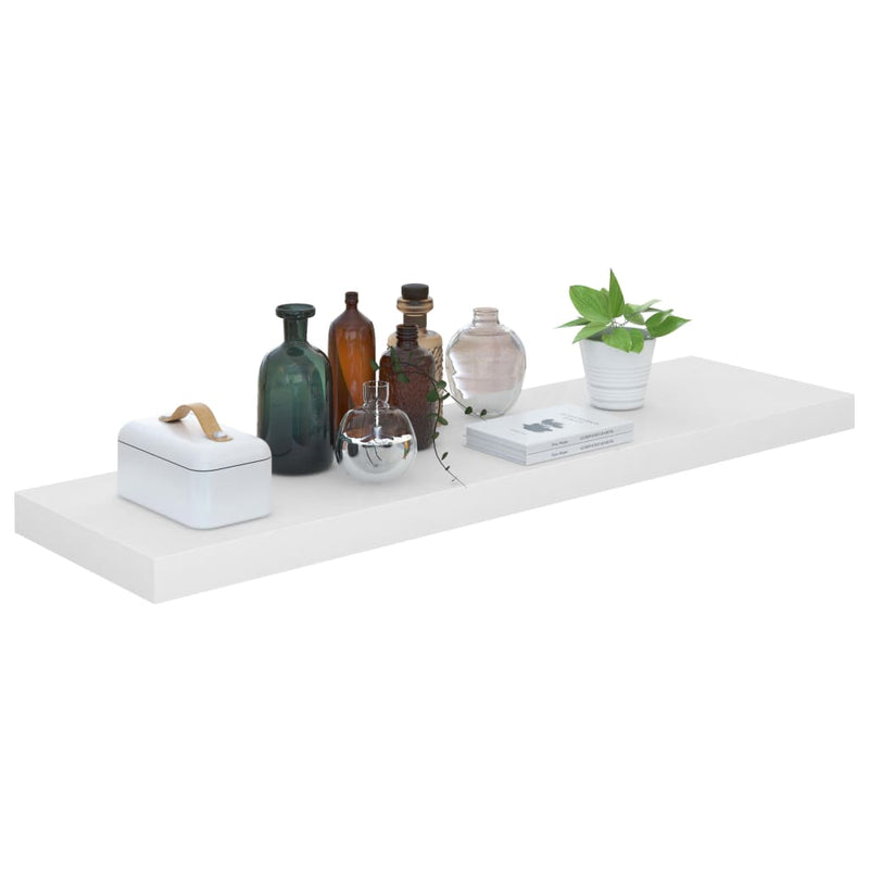 vidaXL 4 db magasfényű fehér MDF lebegő fali polc 90 x 23,5 x 3,8 cm