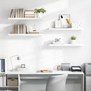 vidaXL 4 db magasfényű fehér MDF lebegő fali polc 90 x 23,5 x 3,8 cm