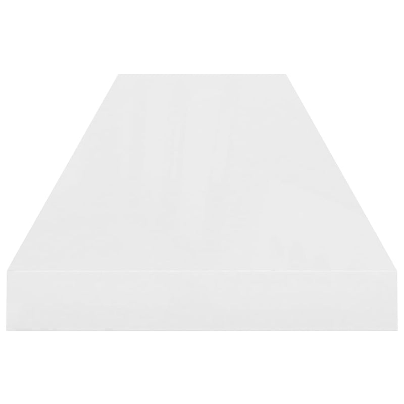 vidaXL 4 db magasfényű fehér MDF lebegő fali polc 90 x 23,5 x 3,8 cm
