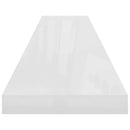 vidaXL 4 db magasfényű fehér MDF lebegő fali polc 120 x 23,5 x 3,8 cm