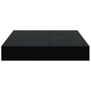 vidaXL magasfényű fekete MDF lebegő fali polc 23 x 23,5 x 3,8 cm