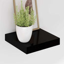 vidaXL 2 db magasfényű fekete MDF lebegő fali polc 23 x 23,5 x 3,8 cm