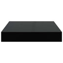 vidaXL 2 db magasfényű fekete MDF lebegő fali polc 23 x 23,5 x 3,8 cm