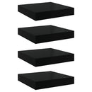 vidaXL 4 db magasfényű fekete MDF lebegő fali polc 23 x 23,5 x 3,8 cm
