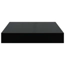 vidaXL 4 db magasfényű fekete MDF lebegő fali polc 23 x 23,5 x 3,8 cm
