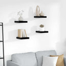vidaXL 4 db magasfényű fekete MDF lebegő fali polc 23 x 23,5 x 3,8 cm