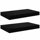 vidaXL 2 db magasfényű fekete MDF lebegő fali polc 40 x 23 x 3,8 cm
