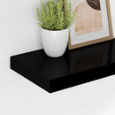 vidaXL 2 db magasfényű fekete MDF lebegő fali polc 40 x 23 x 3,8 cm