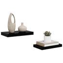 vidaXL 2 db magasfényű fekete MDF lebegő fali polc 40 x 23 x 3,8 cm