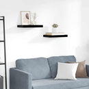 vidaXL 2 db magasfényű fekete MDF lebegő fali polc 40 x 23 x 3,8 cm