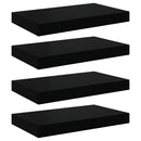 vidaXL 4 db magasfényű fekete MDF lebegő fali polc 40 x 23,5 x 3,8 cm