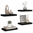 vidaXL 4 db magasfényű fekete MDF lebegő fali polc 40 x 23,5 x 3,8 cm