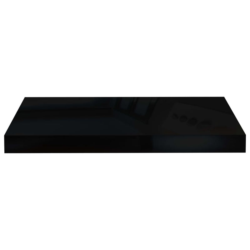 vidaXL magasfényű fekete MDF lebegő fali polc 50 x 23 x 3,8 cm