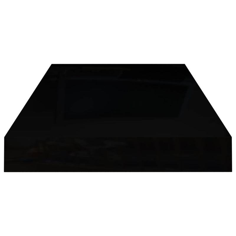 vidaXL magasfényű fekete MDF lebegő fali polc 50 x 23 x 3,8 cm