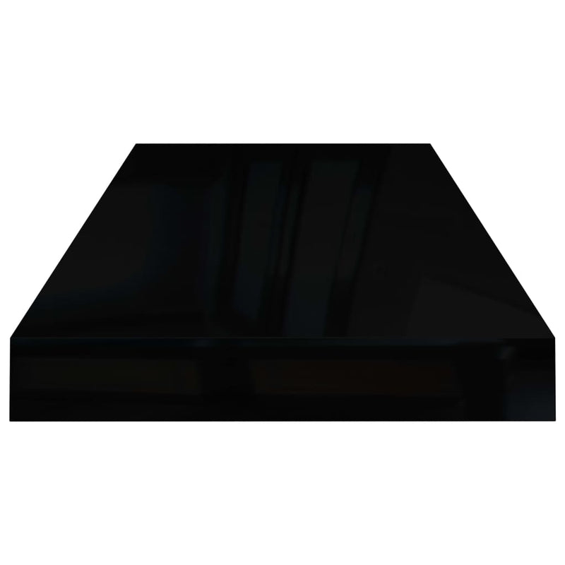 vidaXL magasfényű fekete MDF lebegő fali polc 60 x 23,5 x 3,8 cm