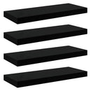 vidaXL 4 db magasfényű fekete MDF lebegő fali polc 60 x 23,5 x 3,8 cm