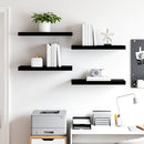 vidaXL 4 db magasfényű fekete MDF lebegő fali polc 60 x 23,5 x 3,8 cm