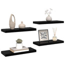 vidaXL 4 db magasfényű fekete MDF lebegő fali polc 60 x 23,5 x 3,8 cm
