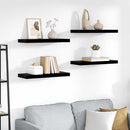 vidaXL 4 db magasfényű fekete MDF lebegő fali polc 60 x 23,5 x 3,8 cm