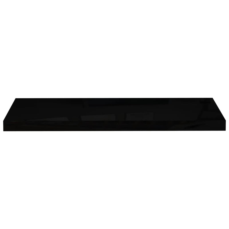 vidaXL magasfényű fekete MDF lebegő fali polc 80 x 23,5 x 3,8 cm