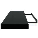 vidaXL magasfényű fekete MDF lebegő fali polc 80 x 23,5 x 3,8 cm