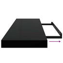 vidaXL 2 db magasfényű fekete MDF lebegő fali polc 80 x 23,5 x 3,8 cm