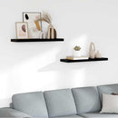 vidaXL 2 db magasfényű fekete MDF lebegő fali polc 80 x 23,5 x 3,8 cm