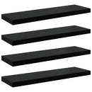 vidaXL 4 db magasfényű fekete MDF lebegő fali polc 80 x 23,5 x 3,8 cm