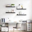 vidaXL 4 db magasfényű fekete MDF lebegő fali polc 80 x 23,5 x 3,8 cm