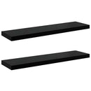 vidaXL 2 db magasfényű fekete MDF lebegő fali polc 90 x 23,5 x 3,8 cm