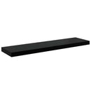 vidaXL 2 db magasfényű fekete MDF lebegő fali polc 90 x 23,5 x 3,8 cm