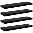 vidaXL 4 db magasfényű fekete MDF fali polc 90 x 23,5 x 3,8 cm