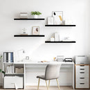 vidaXL 4 db magasfényű fekete MDF fali polc 90 x 23,5 x 3,8 cm