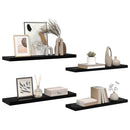 vidaXL 4 db magasfényű fekete MDF fali polc 90 x 23,5 x 3,8 cm