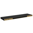 vidaXL 4 db magasfényű fekete MDF fali polc 90 x 23,5 x 3,8 cm
