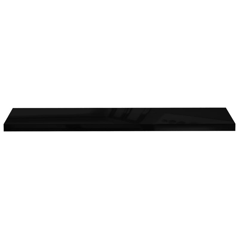 vidaXL magasfényű fekete MDF lebegő fali polc 120 x 23,5 x 3,8 cm