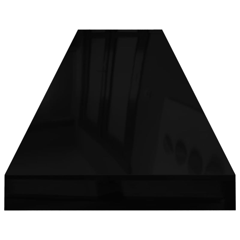 vidaXL magasfényű fekete MDF lebegő fali polc 120 x 23,5 x 3,8 cm
