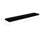 vidaXL 2 db magasfényű fekete MDF lebegő fali polc 120 x 23,5 x 3,8 cm