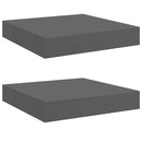 vidaXL 2 db magasfényű szürke MDF lebegő fali polc 23 x 23,5 x 3,8 cm