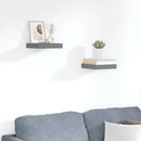 vidaXL 2 db magasfényű szürke MDF lebegő fali polc 23 x 23,5 x 3,8 cm