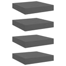 vidaXL 4 db magasfényű szürke MDF lebegő fali polc 23 x 23,5 x 3,8 cm