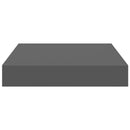 vidaXL 4 db magasfényű szürke MDF lebegő fali polc 23 x 23,5 x 3,8 cm