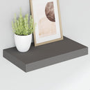 vidaXL 2 db magasfényű szürke MDF lebegő fali polc 40 x 23,5 x 3,8 cm